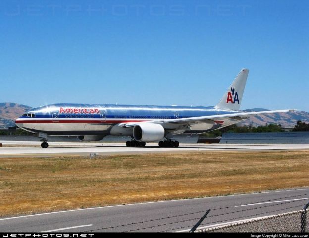 Boeing 777-200 (N795AN) - One of the last 772s rolling on 30L at KSJC for RJAA.