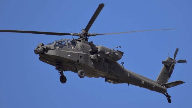 Boeing Longbow Apache (N73141) - Boeing AH-64E Apache Guardian assigned to Fort Carson conducting flight operations at Colorado Springs Municipal Airport, Colorado