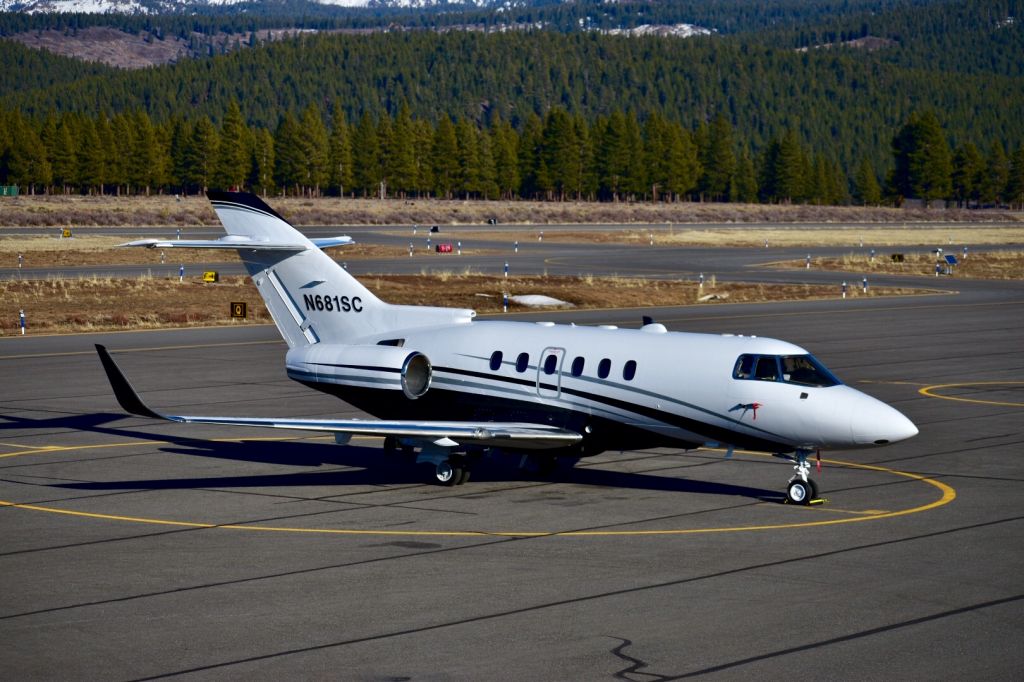 Hawker 800 (N681SC) - N681SC rests at Truckee Tahoe (KTRK) after its flight from Tusla (KTUL) on Saturday, 22 February, 2020