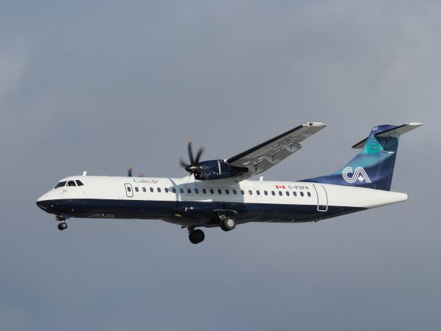 Aerospatiale ATR-72-500 (C-FDFK) - Out spotting to catch this aircraft with its' new livery. The tail features the Northern Lights.