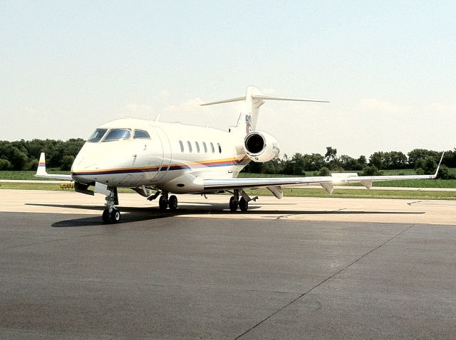 Bombardier Challenger 300 (N44QG) - On the ramp at MacAir Aviation at the Greene County Regional Airport (i19).