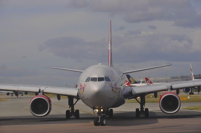 Airbus A340-600 (G-VGAS) - Virgin -Varga Girl- A340-600 G-VGAS at Heathrow