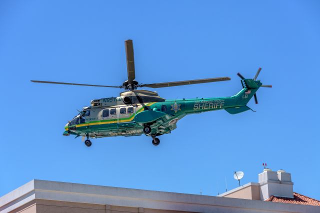 TUSAS Cougar (N951LB) - "Air Rescue 5" lifts off from Huntington Memorial Hospital.