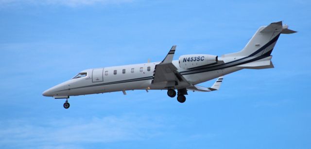 Learjet 45 (N453SC) - About to touch down is this 1999 Learjet 45 in the Winter of 2025.