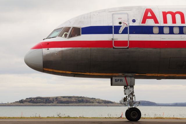 Boeing 757-200 (N178AA) - Nose shot of  AA ETOPS B757 metal with centerline reflection !