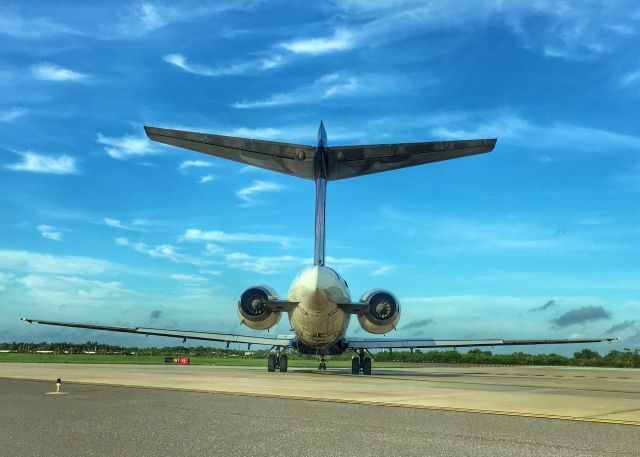 McDonnell Douglas MD-90 — - Delta awaiting to takeoff at TPA.