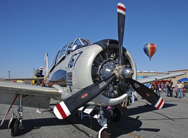 North American Trojan (N28ZZ) - N28ZZ 1958 North American T-28C C/N 140br /br /12th Annual Apple Valley Air Showbr /br /Apple Valley Airport (APV) (KAPV)br /California, USAbr /TDelCorobr /October 12, 2013