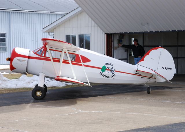 N5599 — - Miss Madison (named after the owners grand daughter)  This is a scaled down homebuilt similar to a WACO cabin biplane.