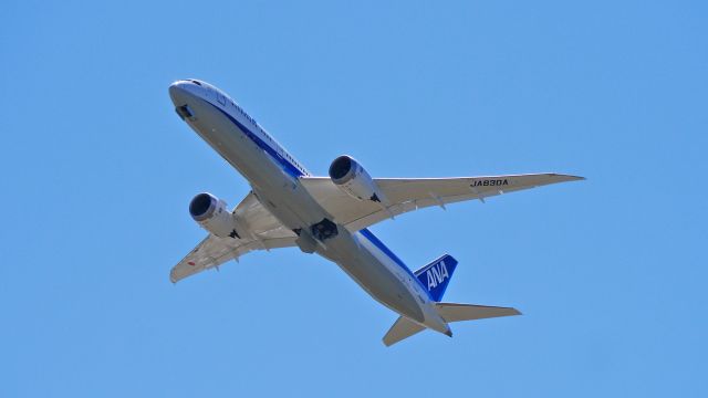 Boeing 787-9 Dreamliner (JA830A) - BOE146 climbs from Rwy 34L to begin a flight test on 7/10/14. (LN:146 / cn 34522).