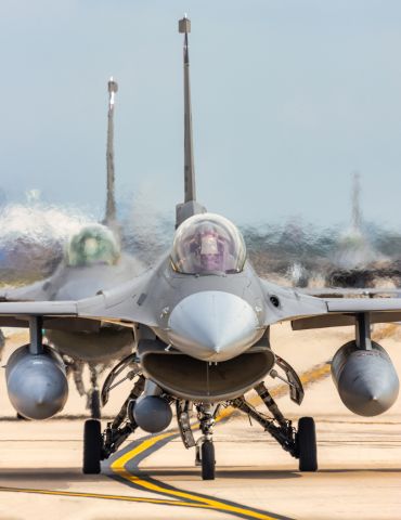 Lockheed F-16 Fighting Falcon — - The 149th AW (Lone Star Gunfighters) taxiing out for their afternoon sorties.