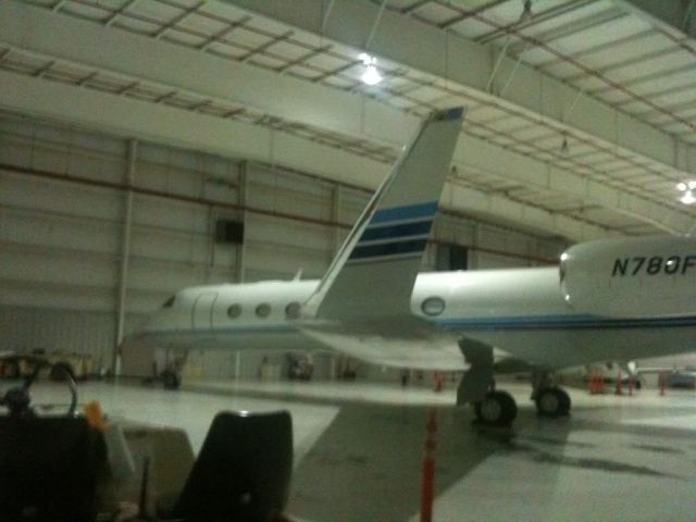 Gulfstream Aerospace Gulfstream V (N780F) - IBM's G550 resting in the TAC Air Hanger