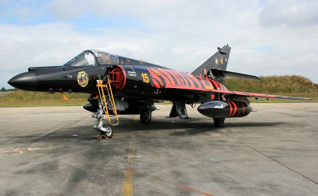 Dassault Super Etendard — - Dassault Super Etendard, Landivisiau Naval Air base (LFRJ), with a livery for the 2008 Tiger Meet.