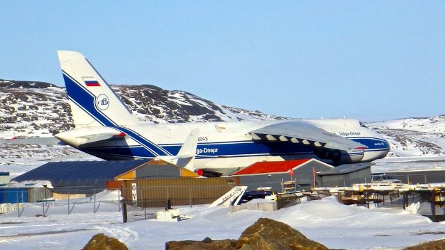 Antonov An-124 Ruslan (RA-82044) - The Antonov An-124 Ruslan was here in Iqaluit, Nunavut, Canada to pick up the Sikorsky S-64 Skycrane. April 27 - 28, 2015