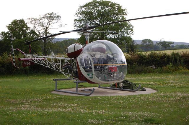 BELL47G — - Photo taken at Goathland, North Riding, Yorkshire at the pad of the owners of the aircraft.  This helicopter was involved in a tailstrike accident in 2009, and has been fully restored and repaired. Picture taken 2010 with a Nikon D40.br /See a rel=nofollow href=http://www.aaib.gov.uk/.../march.../westland_bell_47g_3b_1__g_bfyi.cfmwww.aaib.gov.uk/.../march.../westland_bell_47g_3b_1__g_bfyi.cfm/a