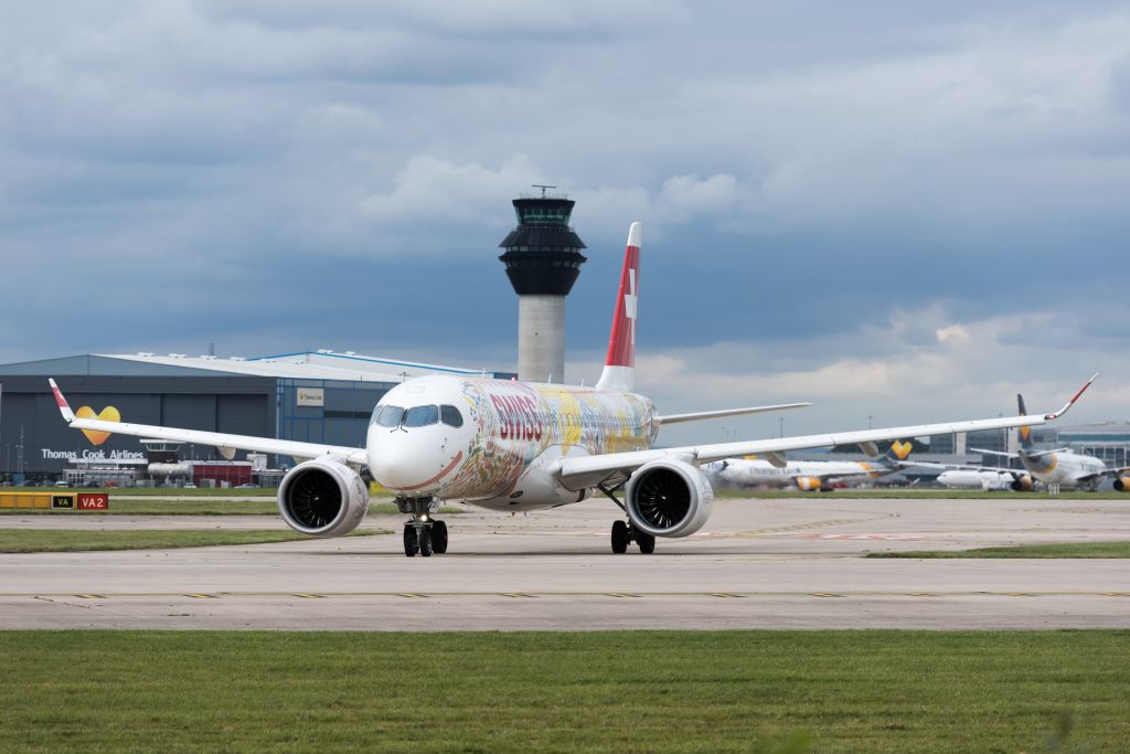 Airbus A220-300 (HB-JCA) - Swiss A220 in （fete das vignerons 2019 livery） take off by LX395 for Zurich-05.10.19