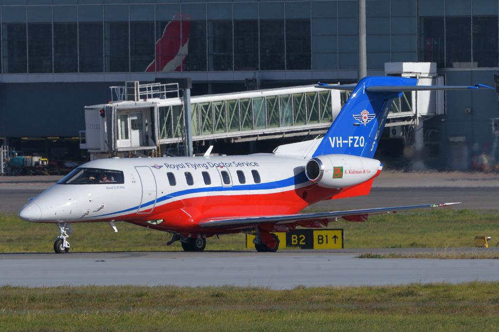 Pilatus PC-24 (VH-FZQ) - Adelaide, South Australia, August 4, 2020. br /br /This second Flying Doctor PC-24 based in Adelaide (VH-FMP is the other one) is moving onto Rwy 23 from holding point Bravo 2.