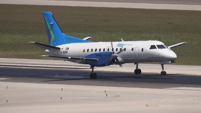 Saab 340 (C6-SBK) - The aircraft is kissing the ground in Nassau