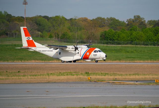 N2305 — - United States Coast Guard rescue aircraft lands at Dekalb Peachtree Airport.  Seen from the observation stand. 