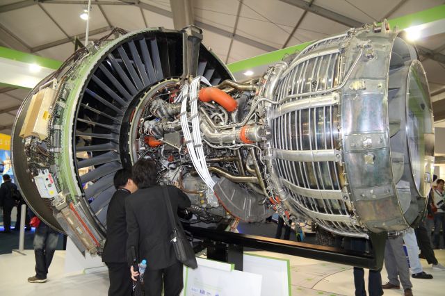 — — - The GEnx B787 Engine seen here on display at Farnborough 2012. This example will never fly it is a ground article used for testing.