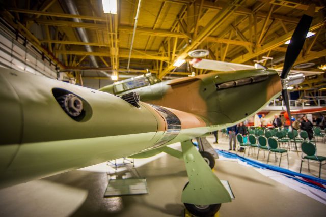 Hawker Sea Hurricane (5389) - Hawker Hurricane No.5389 unveiled at The Hangar Flight Museum in Calgary on 6th Nov, 2019, 84 years to the day of the first Hurricane flight in 1935. Saved from an undignified demise in a Saskatchewan field by the Calgary Mosquito Society and the City of Calgary, and taking 23,000h of skilled labour to restore her in Wetaskawin, AB, she now sits proudly in pristene order.