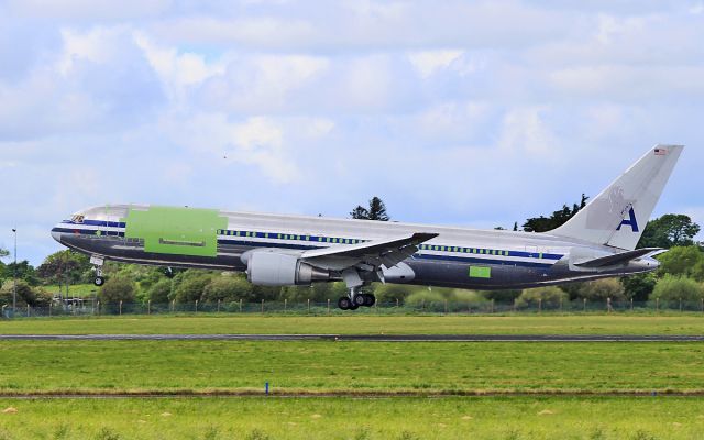 BOEING 767-300 (N371AA) - ex american airlines b767-323er n371aa cargo conversion for amazon prime air as n353az about to land at shannon from tel aviv 18/5/16
