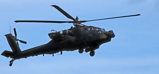 Boeing Longbow Apache — - Making a low pass is a US Army 10th Mountain Division Boeing AH-64 Apache Twin-Rotorcraft in the Spring of 2025.