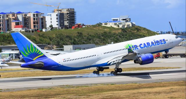 Airbus A330-200 (F-OFDF) - Air Caraibes landing at TNCM St Maarten.