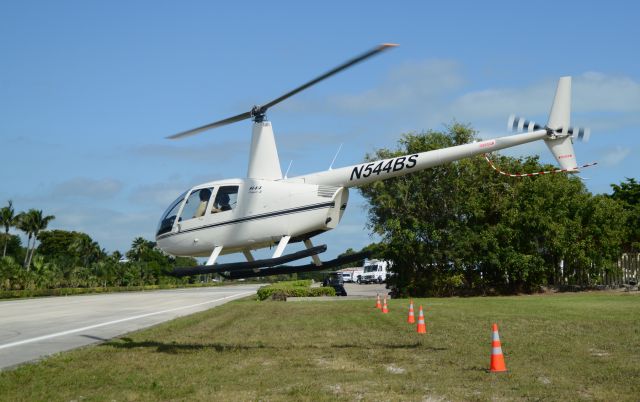 Robinson R-44 (N544BS) - Lift off.