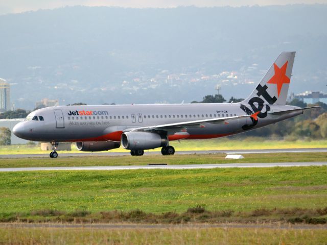 Airbus A320 (VH-VQW) - On taxi-way heading for Terminal 1, after landing on runway 23.  Wednesday 4th July 2012.