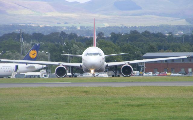 Airbus A320 (EI-EZW) - Taken from Almondbank on 17th August 2014.