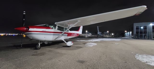 Cessna Skyhawk (C-GSFO) - CGsfo outside kreos aviation cyxe just before a late night vfr departure back to cyyn