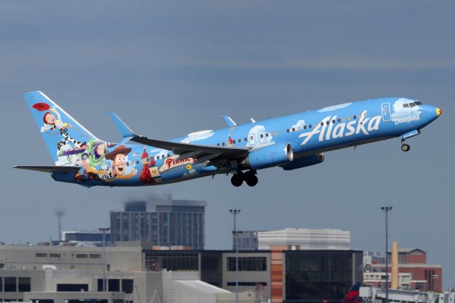 Boeing 737-800 (N537AS) - 'Alaska 224' departing to San Francisco.br /Alaska's special livery paying tribute to 'Pixar Pier' at Disney California Adventure Park.