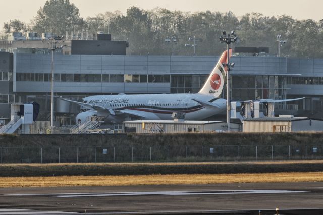 Boeing 787-8 (S2-AJS) - 18th August, 2018: Waiting at Boeing Factory - just six hours before her scheduled delivery flight to Dhakas Zia International Airport. (See a rel=nofollow href=http://www.planexplorer.net/Xploregallery/displayimage.php?pid=1474http://www.planexplorer.net/Xploregallery/displayimage.php?pid=1474/a )