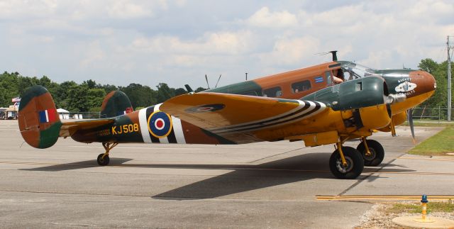 N70GA — - The Commemorative Air Forces Beech C-45 Expediter taxiing at Tom Sharp, Jr. Field, Huntsville Executive Airport, Meridianville, AL during the Airpower History Tour stop - May 26, 2018.