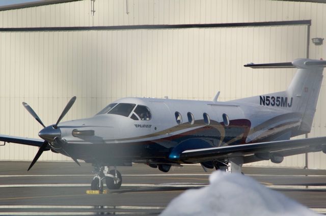 Pilatus PC-12 (N535MJ) - PC12 Outside of the Pilatus Pc12 maintenance center in Heber. 