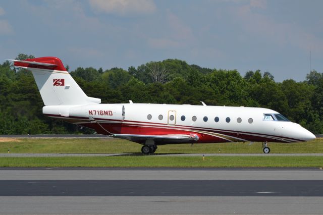 IAI Gulfstream G280 (N716MD) - BMB AIRCRAFT LLC (Bob Mills Furniture) taxiing at KJQF - 7/28/18