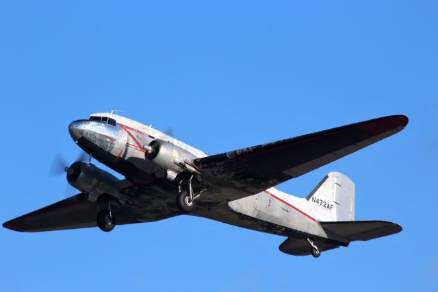 Douglas DC-3 (N472AF) - Take-Off in to the summer evening at Oshkosh.   