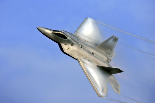 Lockheed F-22 Raptor (AWEF) - Demo cert flight #2 in same pass taken Feb 2008. Flown by Maj Paul "Max" Moga.