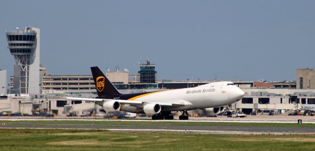 BOEING 747-8 (N616UP) - Shown departing is this 2019 United Parcel Service Boeing 747-8F in the Summer of 2022.