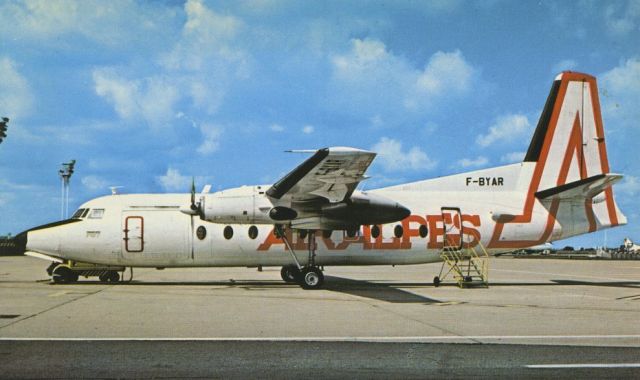 FAIRCHILD HILLER FH-227 (F-BYAR) - SCANNED FROM POSTCARDbr /AIR ALPES