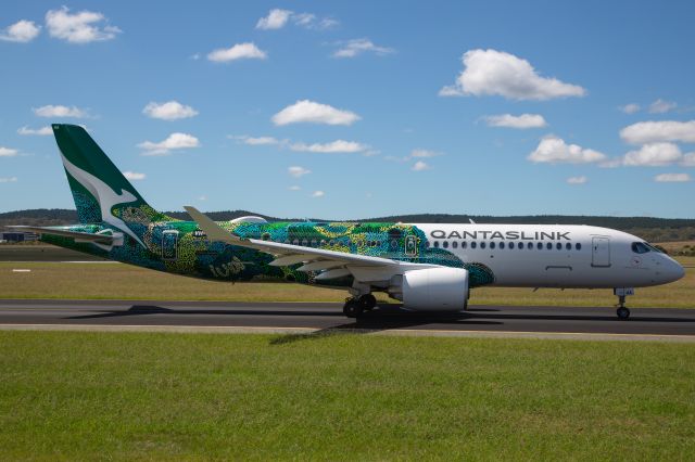 OSKBES-MAI Kityonok (VH-X4A) - QantasLink's new Airbus A220-30 in the ‘Minyma Kutjara Tjukurpa’ (two women dreaming) Livery.  The 6th of Qantas' flying art series