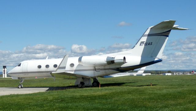 Gulfstream Aerospace Gulfstream 3 (N712AS) - Catching some tarmac time is this 1984 Gulfstream G1159A in the Autumn of 2020.