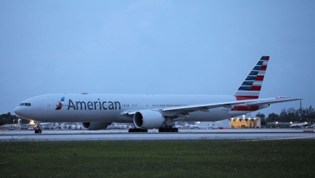 BOEING 777-300ER (N735AT) - Taxing for a take off from MIA this evening the 24th of May, 2018 at 8:04. br /br /A/W 02/04/2016