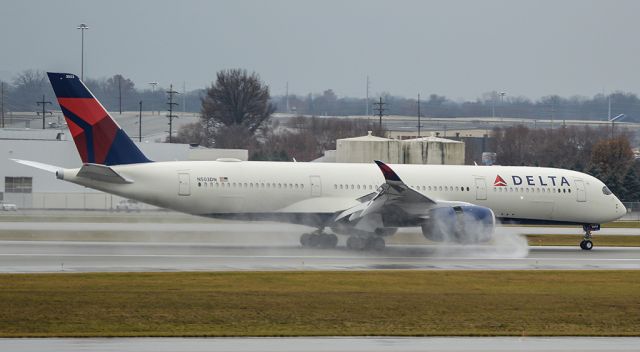 Airbus A350-900 (N503DN) - DAL9978 on landing roll at CMH on 12/5 for another crew training flight