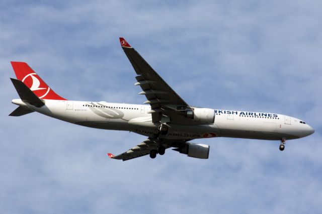 Airbus A330-300 (TC-JOK) - On final approach to Boston Logan's 15R on 8/14/20. 