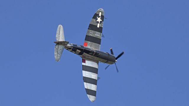 REPUBLIC Thunderbolt (N4747D) - Demo flight during the Saturday Airshow at AirVenture 2023.