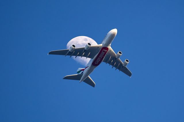 Airbus A380-800 (A6-EUK) - Intermediate approach LSZH 9000 ft above my garden