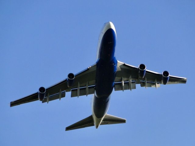 Boeing 747-200 (G-CIVV) - Moments after departure from Houston en route to London.  BA194, Feb. 24, 2017