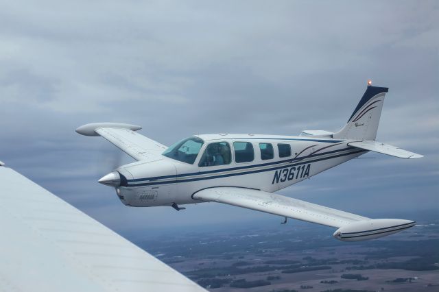 N3611A — - Beechcraft Bonanza formation training.