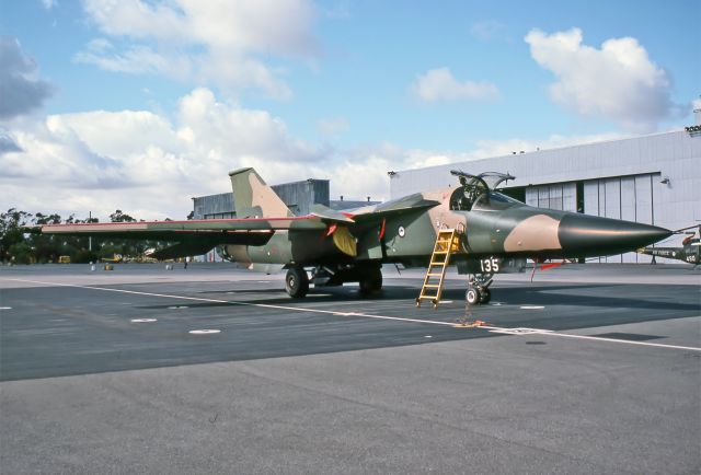 A8135 — - AUSTRALIA - AIR FORCE - GENERAL DYNAMICS F-111C AARDVARK - REG A8-135 / 135 (CN D1-11) - EDINBURGH RAAF BASE ADELAIDE SA. AUSTRALIA - YPED (19/4/1977)